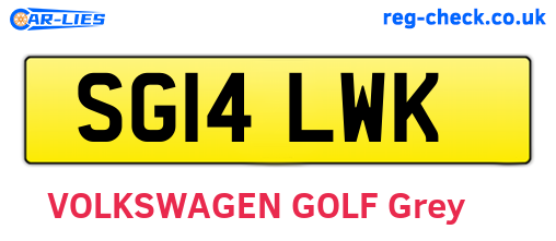 SG14LWK are the vehicle registration plates.