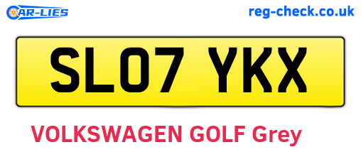 SL07YKX are the vehicle registration plates.