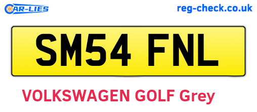 SM54FNL are the vehicle registration plates.
