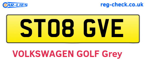 ST08GVE are the vehicle registration plates.