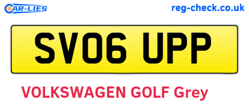 SV06UPP are the vehicle registration plates.