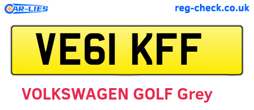 VE61KFF are the vehicle registration plates.