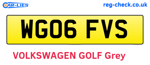 WG06FVS are the vehicle registration plates.