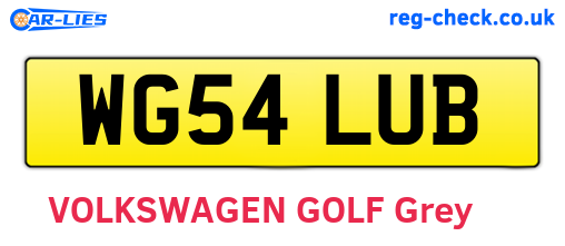 WG54LUB are the vehicle registration plates.