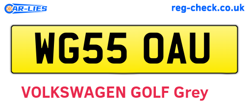 WG55OAU are the vehicle registration plates.