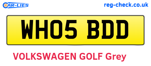 WH05BDD are the vehicle registration plates.