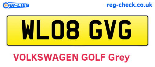 WL08GVG are the vehicle registration plates.
