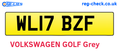 WL17BZF are the vehicle registration plates.