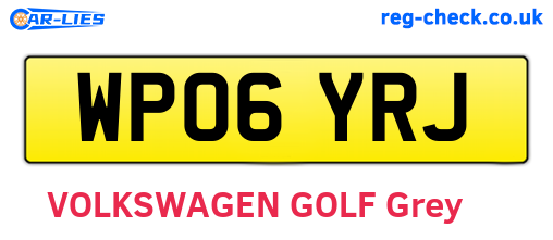 WP06YRJ are the vehicle registration plates.