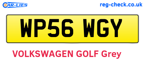 WP56WGY are the vehicle registration plates.