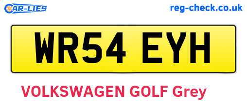 WR54EYH are the vehicle registration plates.