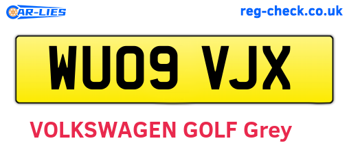 WU09VJX are the vehicle registration plates.