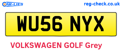 WU56NYX are the vehicle registration plates.