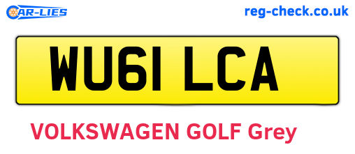 WU61LCA are the vehicle registration plates.