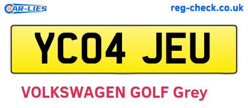 YC04JEU are the vehicle registration plates.