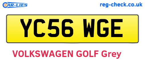 YC56WGE are the vehicle registration plates.