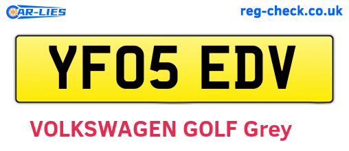 YF05EDV are the vehicle registration plates.