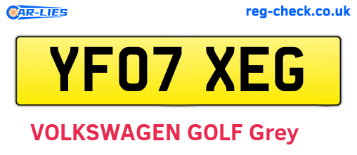 YF07XEG are the vehicle registration plates.