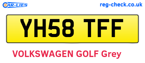 YH58TFF are the vehicle registration plates.