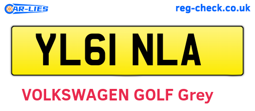 YL61NLA are the vehicle registration plates.