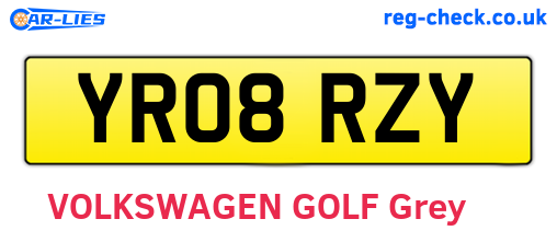 YR08RZY are the vehicle registration plates.