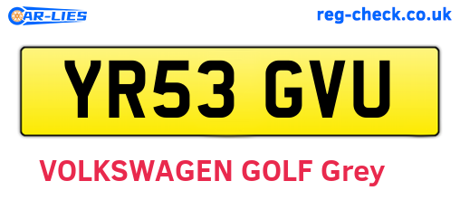 YR53GVU are the vehicle registration plates.