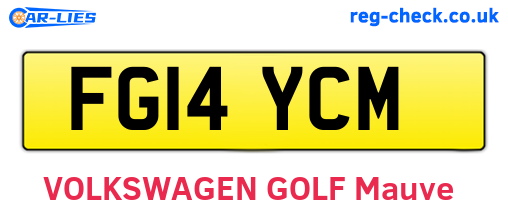 FG14YCM are the vehicle registration plates.
