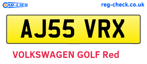 AJ55VRX are the vehicle registration plates.