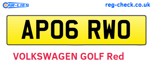AP06RWO are the vehicle registration plates.