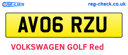 AV06RZU are the vehicle registration plates.