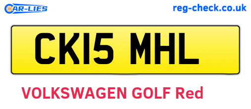CK15MHL are the vehicle registration plates.