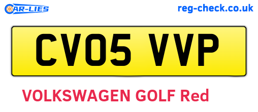 CV05VVP are the vehicle registration plates.
