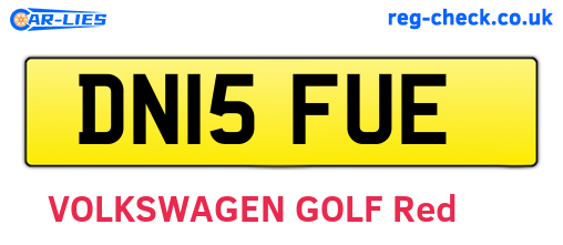DN15FUE are the vehicle registration plates.