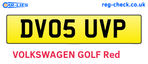 DV05UVP are the vehicle registration plates.