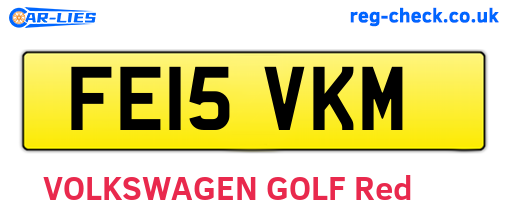 FE15VKM are the vehicle registration plates.