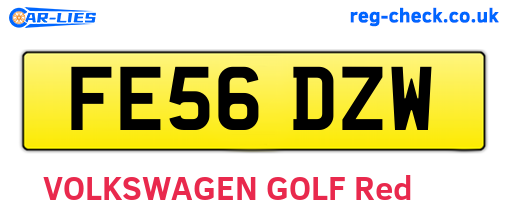 FE56DZW are the vehicle registration plates.