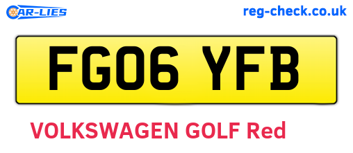 FG06YFB are the vehicle registration plates.
