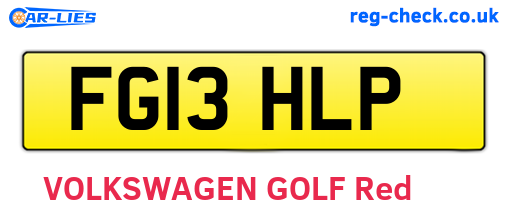 FG13HLP are the vehicle registration plates.