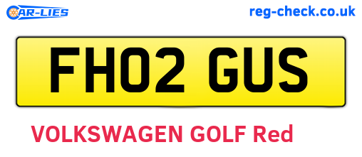 FH02GUS are the vehicle registration plates.