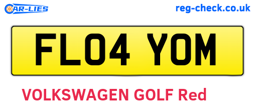 FL04YOM are the vehicle registration plates.