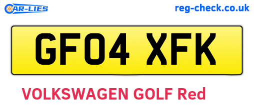 GF04XFK are the vehicle registration plates.