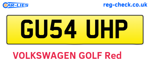 GU54UHP are the vehicle registration plates.