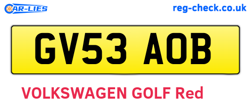 GV53AOB are the vehicle registration plates.