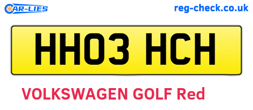 HH03HCH are the vehicle registration plates.