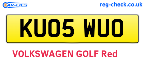 KU05WUO are the vehicle registration plates.