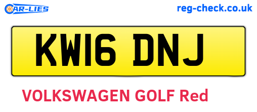 KW16DNJ are the vehicle registration plates.
