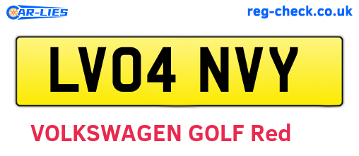 LV04NVY are the vehicle registration plates.