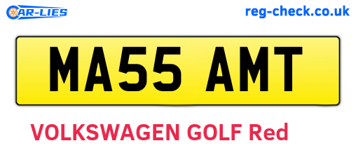MA55AMT are the vehicle registration plates.