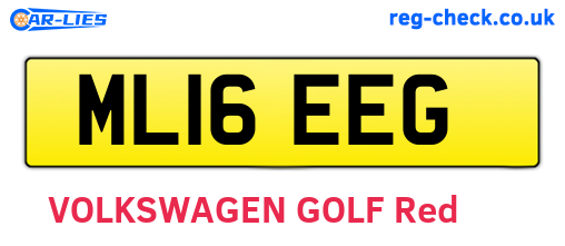 ML16EEG are the vehicle registration plates.