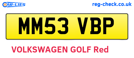 MM53VBP are the vehicle registration plates.